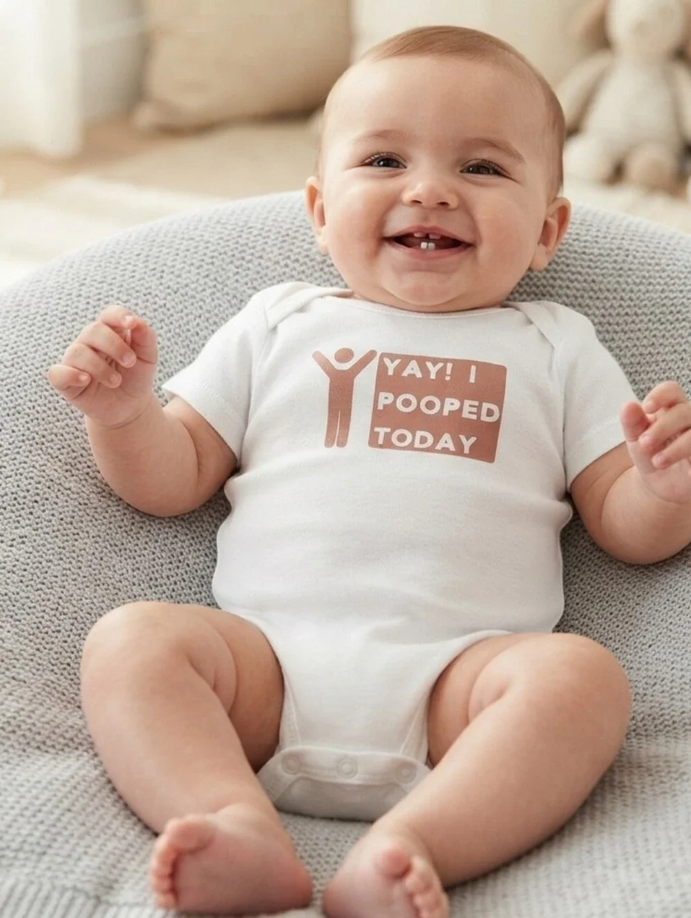 Carter's 3M White and Tan Baby Bodysuit